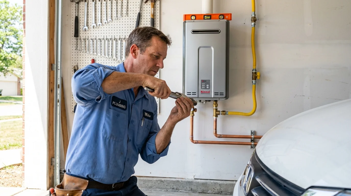 Tankless water heater installation by a Johns Plumbing LLC plumber in Havana